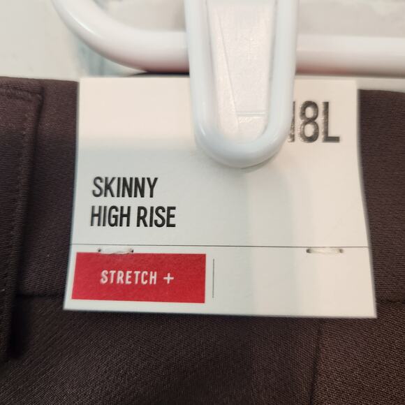 NWT Express Chocolate Brown High Rise Stretch Skinny Dress Slacks Women's 18 T - Picture 9 of 13